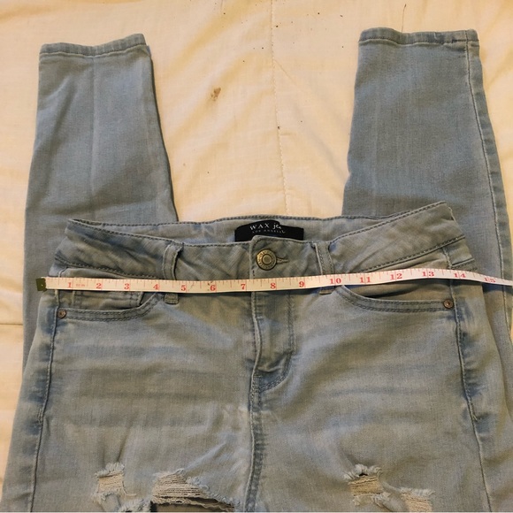 3/20$ WAX Jeans - Blue Distressed Skinny Jeans - Picture 5 of 7